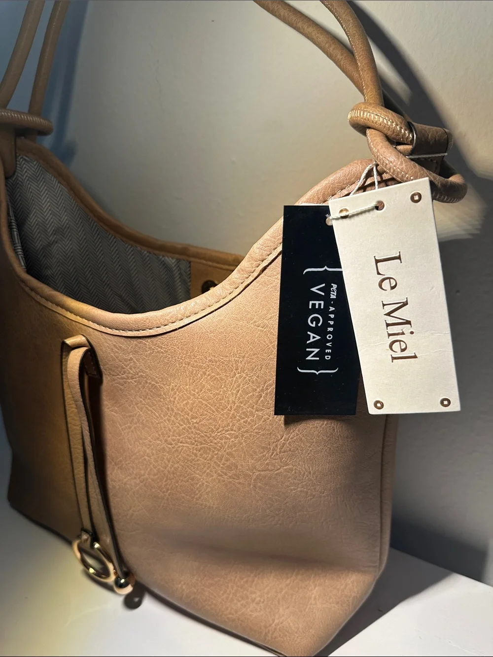 Le Miel Women's Tan Shoulder Bag - Classic Everyday NWT